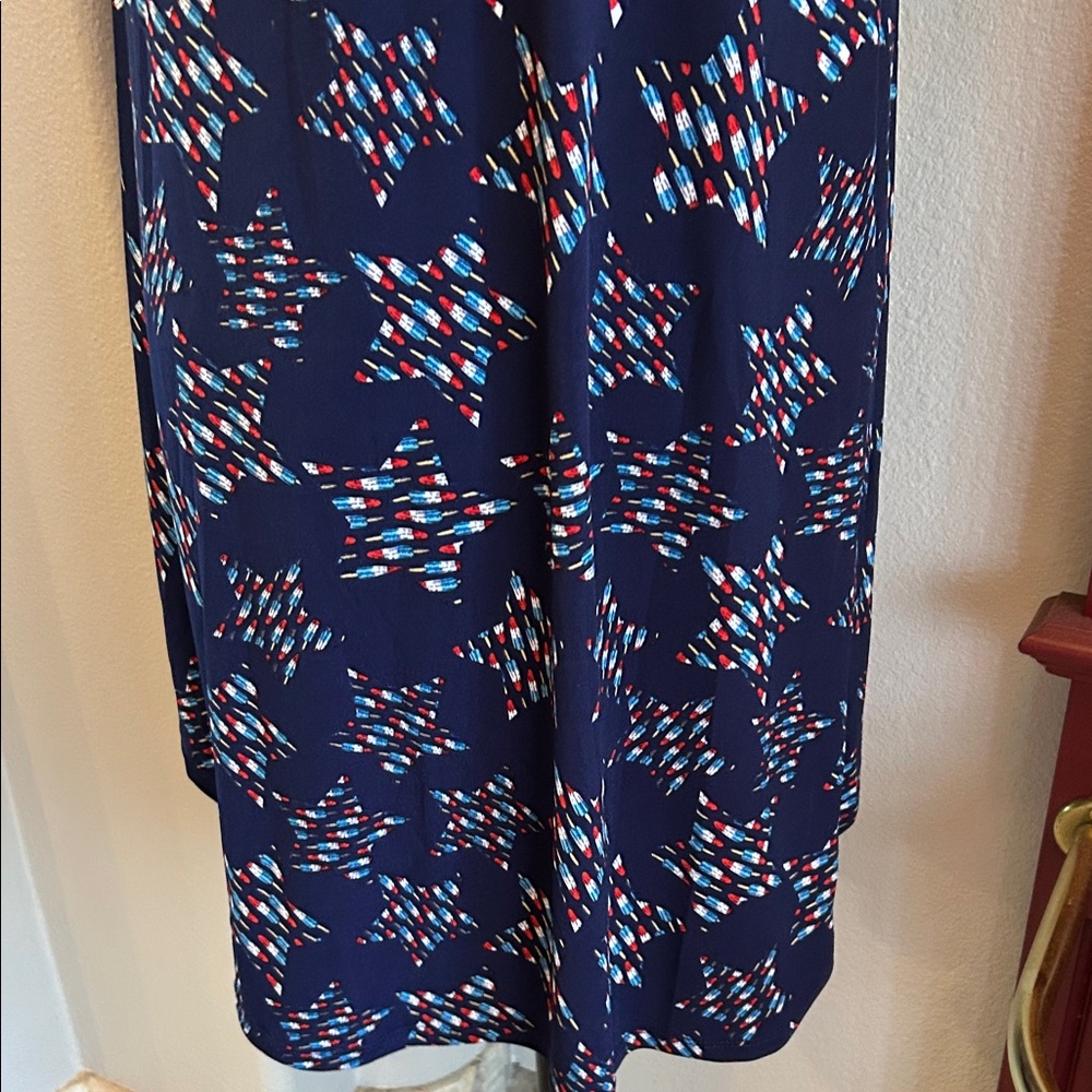 Navy Blue Americana Patterned Dress - Picture 7 of 9